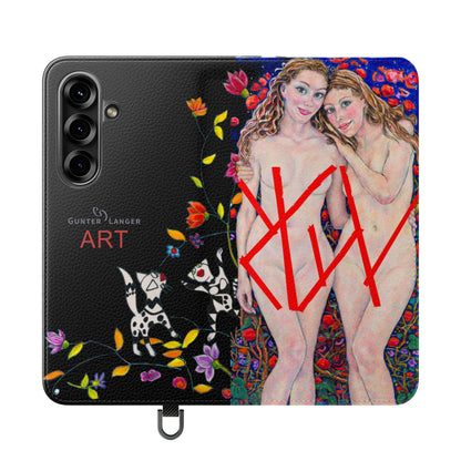 Flip Cases - Motiv: Waldnymphen, Schwarz, Seifenblasen