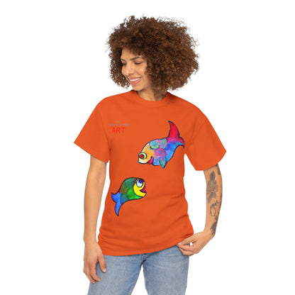 Unisex Heavy Cotton Tee - Motiv: Front Zwei Fische zueinander