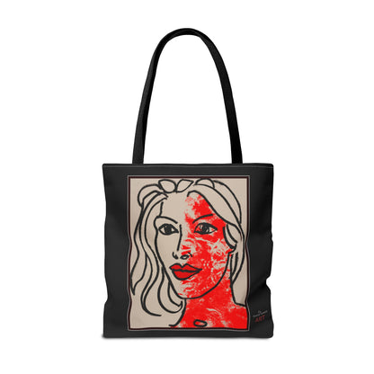 Tote Bag (AOP) - Motiv: Front Louisa & Rückseite Louisa, 37cm, Schwarz