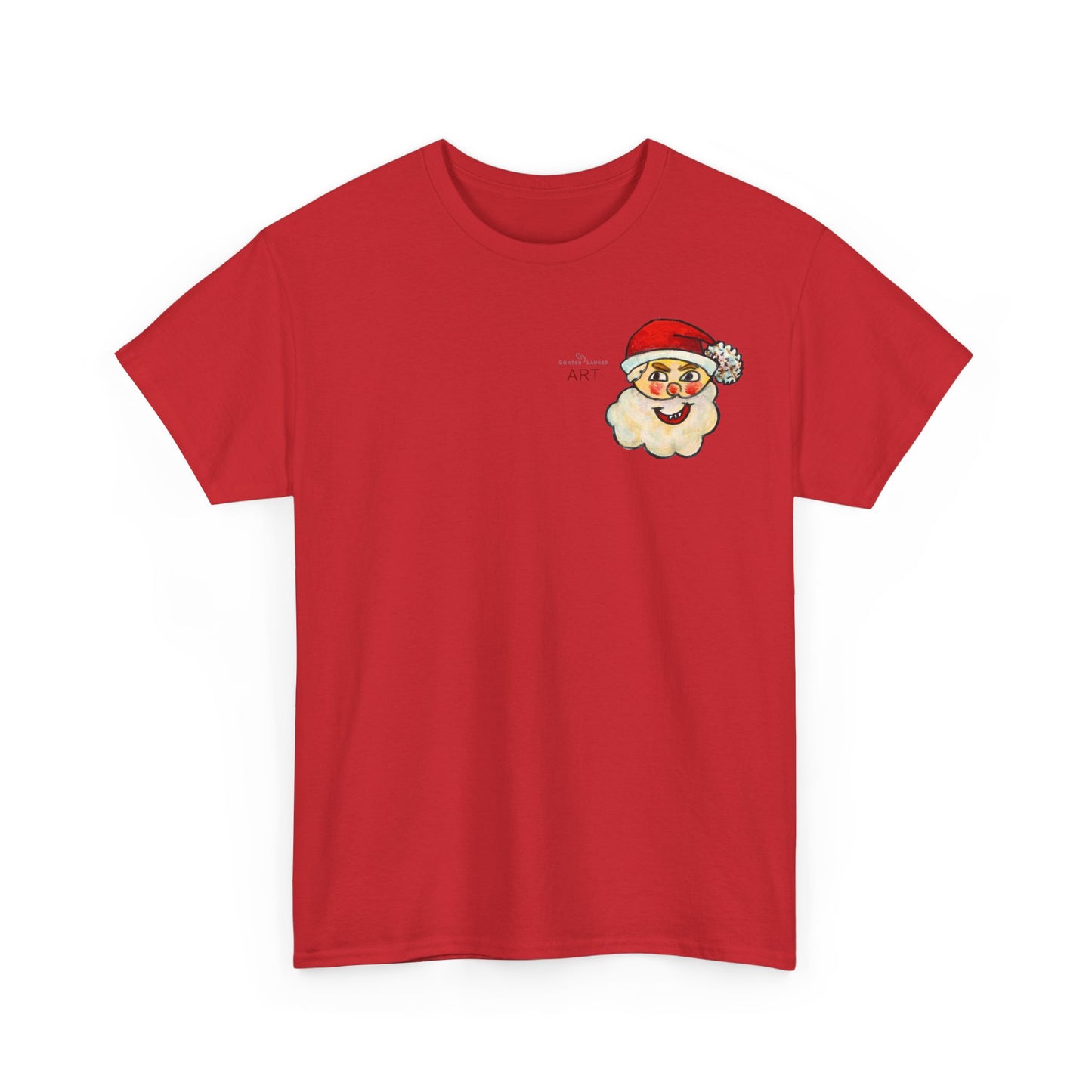 Unisex Heavy Cotton Tee - Motiv: Weihnachtsmann, H 13 cm