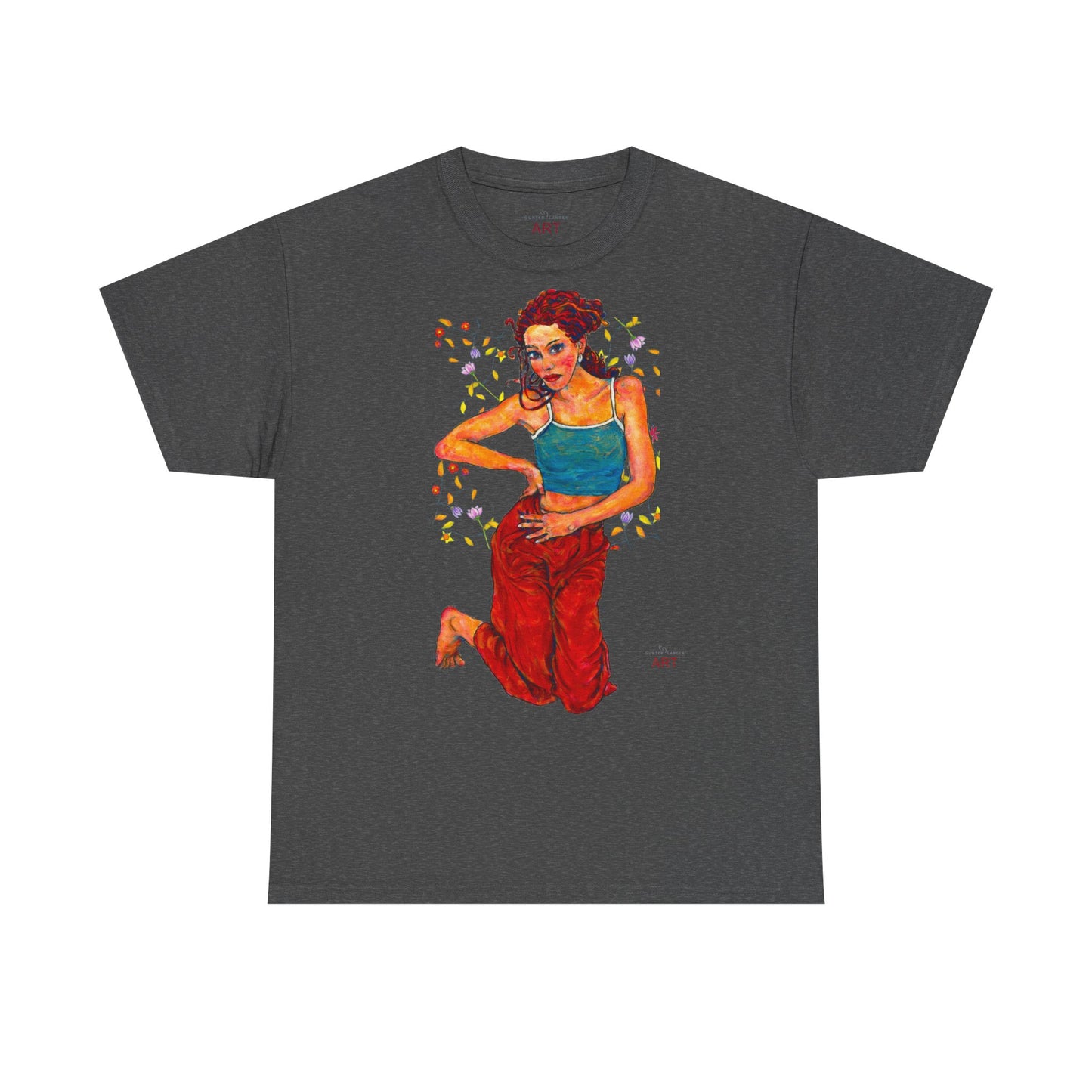 Unisex Heavy Cotton Tee - Motiv: Motiv Lea, Ranken, 49cm, Neck Label