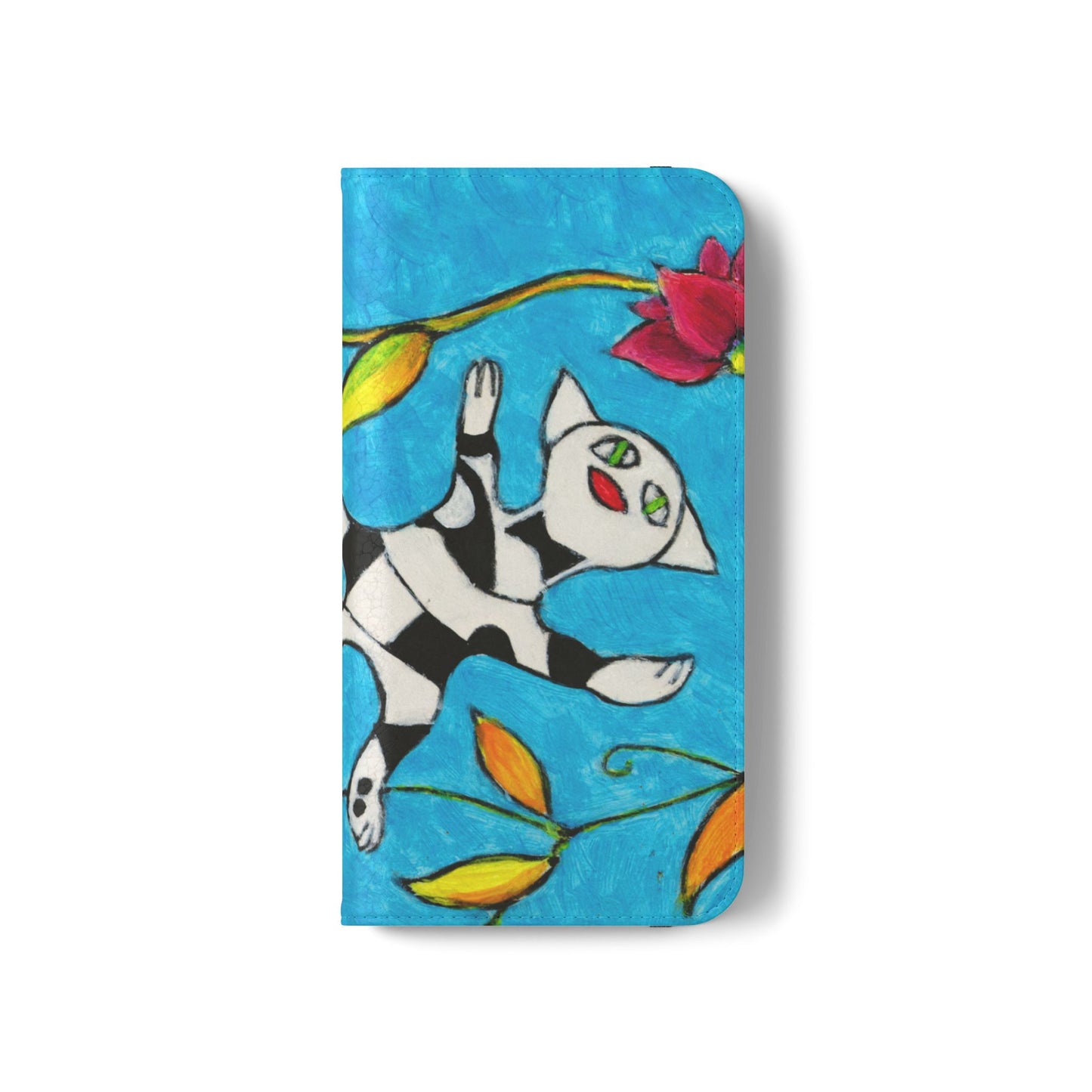 Flip Cases - Motiv: Gescheckte Katze schwebt