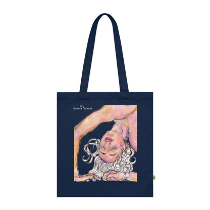 Organic Cotton Tote Bag - Motiv: Bei dir & Hanna, zweiseitig bedruckt, H30 cm
