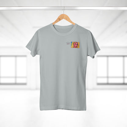 Single Jersey Women's T-shirt - hell - Motiv: Maria, Ausschnitt, H 5 cm