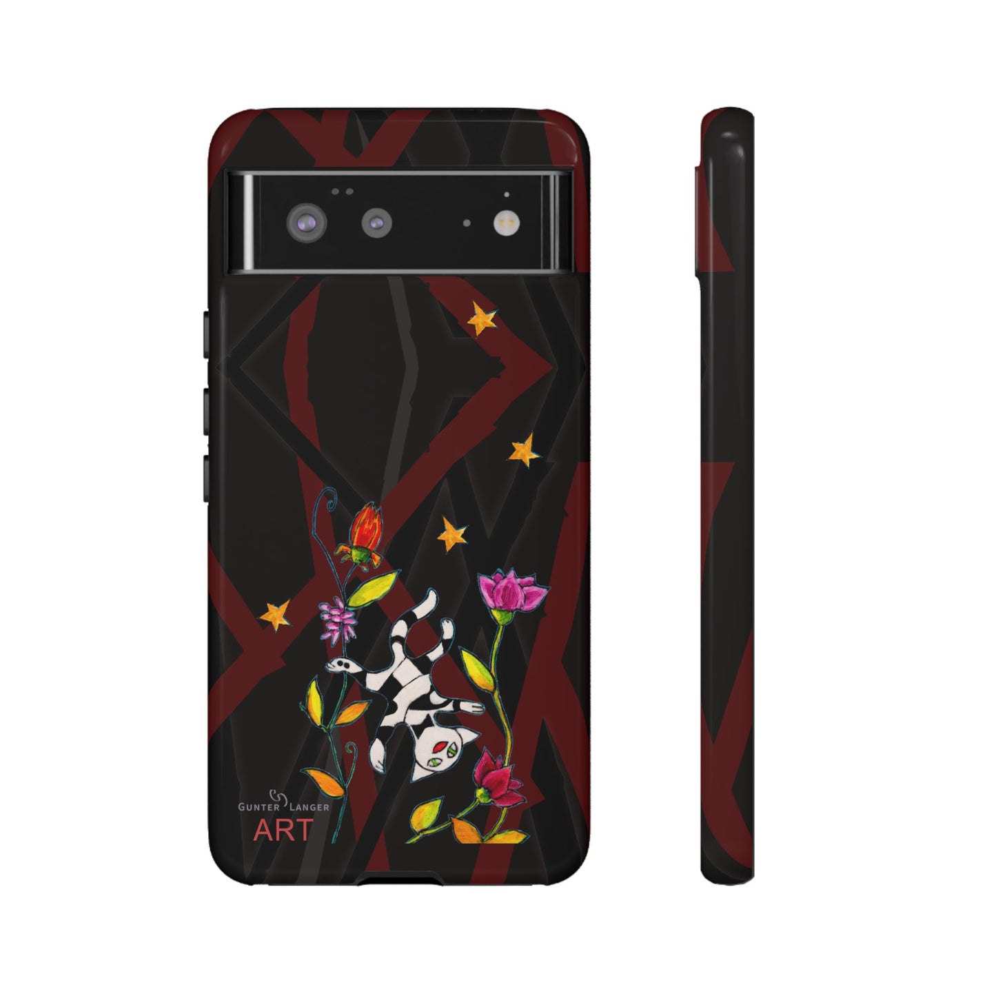 Tough Cases - Motiv: Katze schwebt und Ranken, H 7,73 cm, Mikado3
