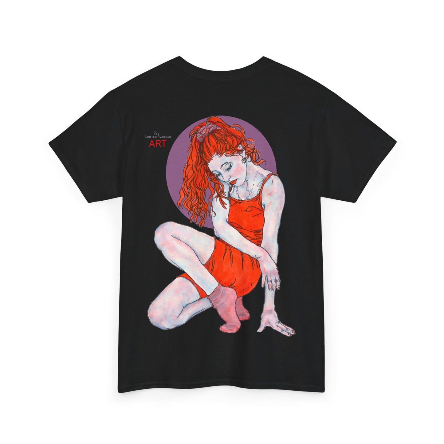 Unisex Heavy Cotton Tee - Motiv:  Front Julia, Ausschnitt & Rückseite Julia, H 49 cm, Aura, N-Label
