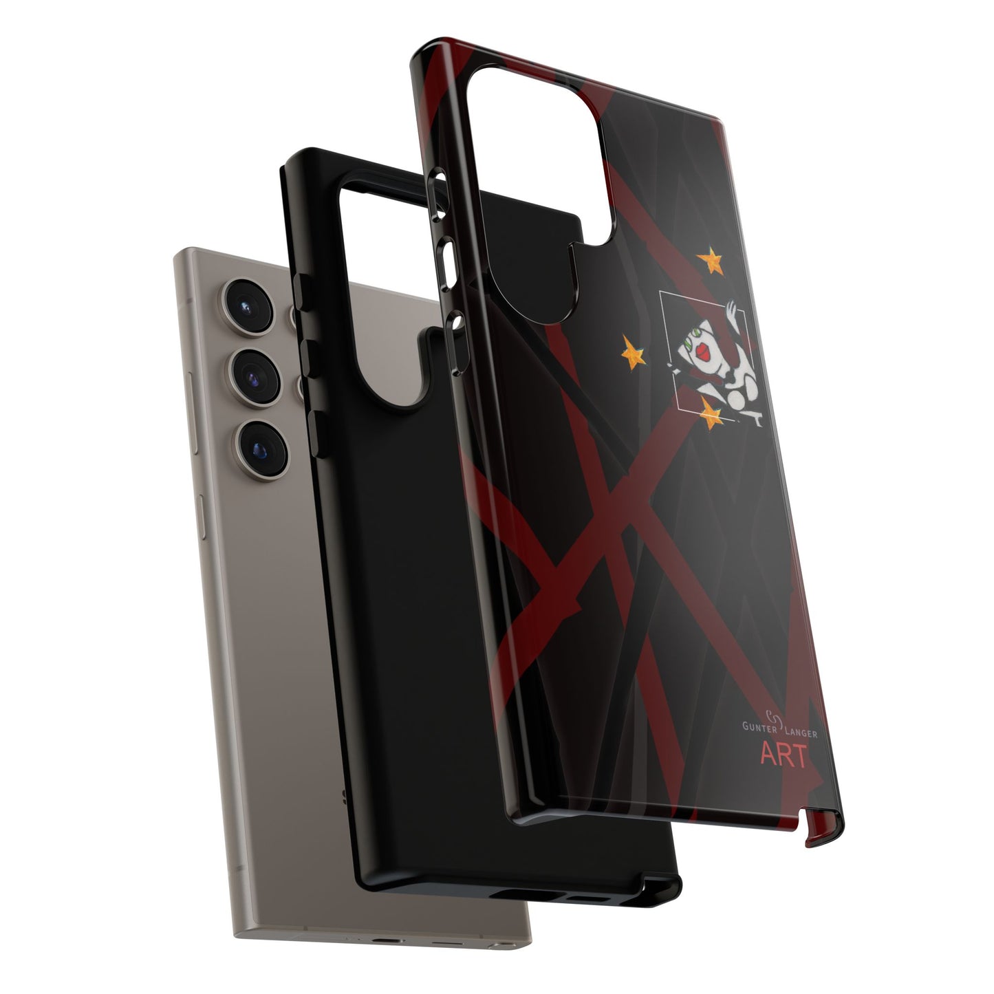 Tough Cases - Google Pixel - Samsung Galaxy - Motiv:  "Miau" klein H 8 cm, Sternenhimmel, Mikado3
