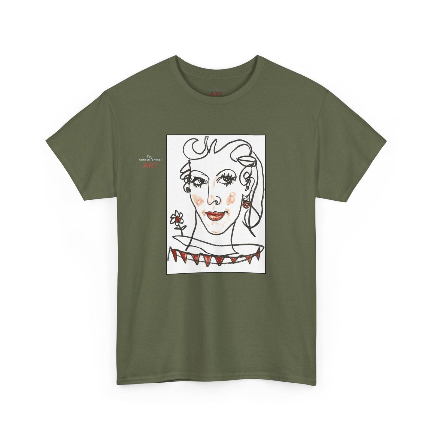 Unisex Heavy Cotton Tee - Motiv:  Front Lina, Neck Label