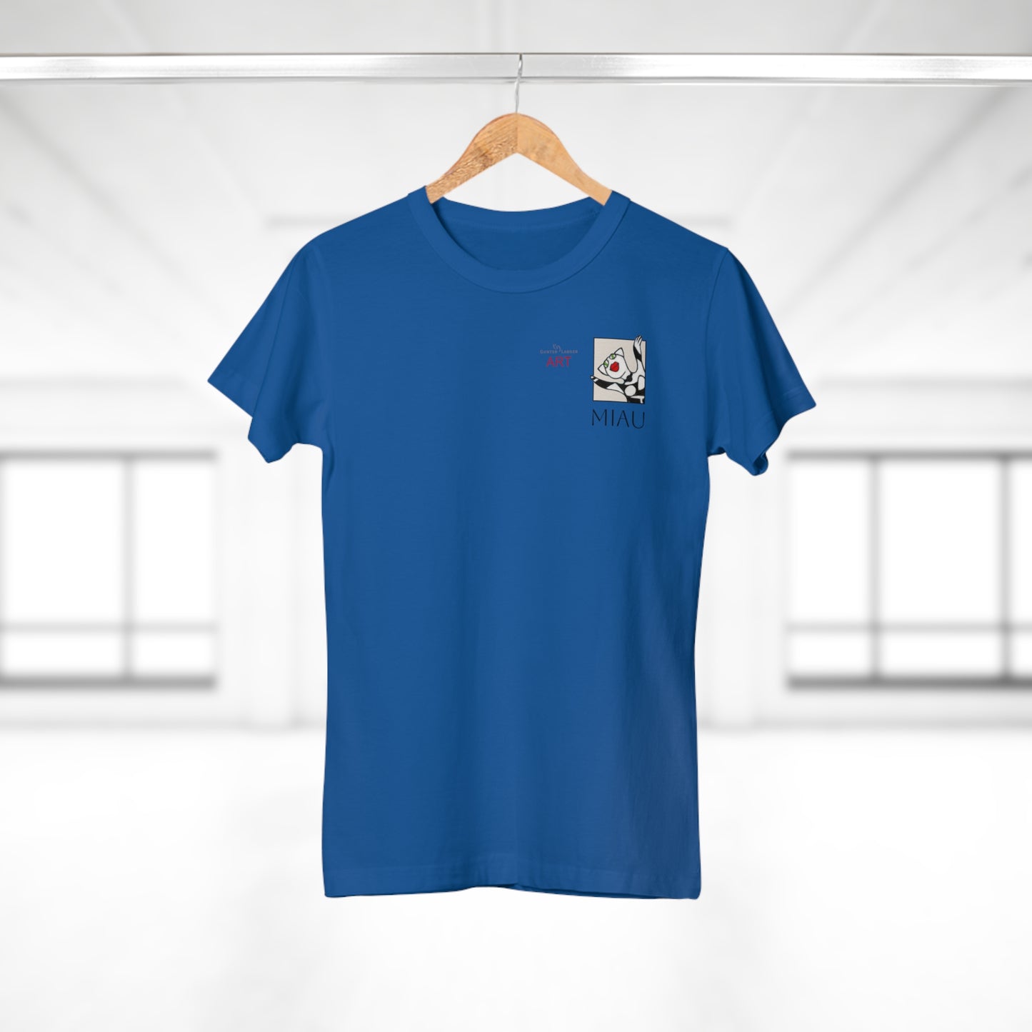 Single Jersey Women's T-shirt - hell - Motiv: Miau, H 7 cm