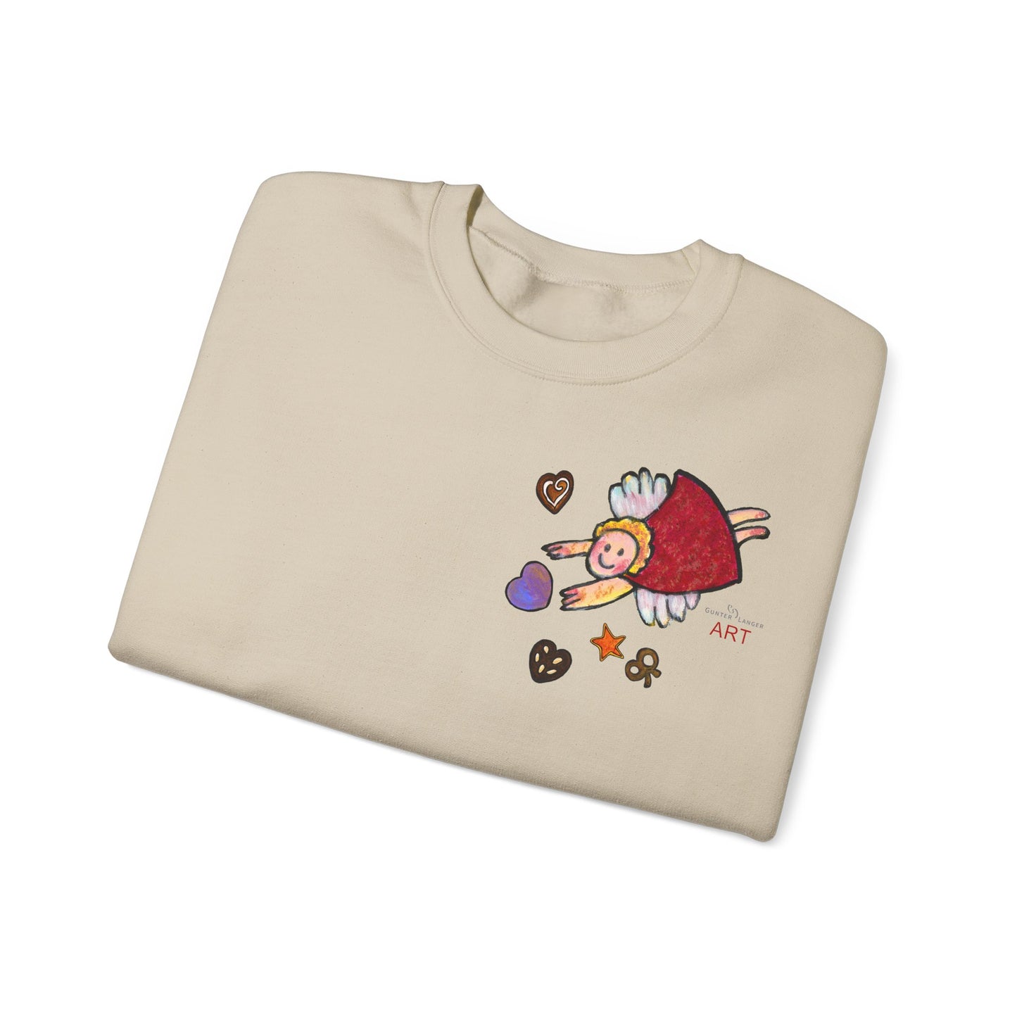 Unisex Heavy Blend™ Crewneck Sweatshirt - Motiv: Front Engel 3, H 11 cm