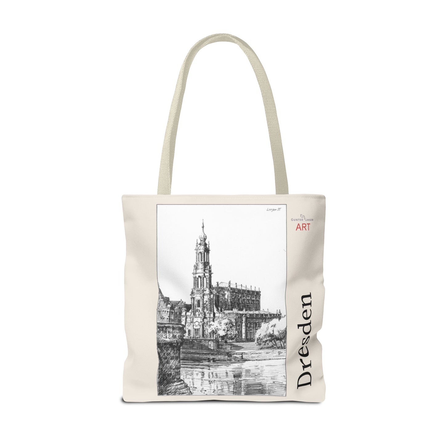 Tote Bag (AOP) - Motiv: Dresden -  Hofkirche, Bleistift