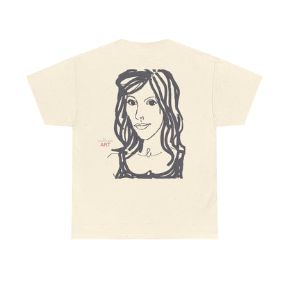 Unisex Heavy Cotton Tee - Motiv:  Front Esther ( grau, klein) & Rückseite Esther (grau), Neck Label