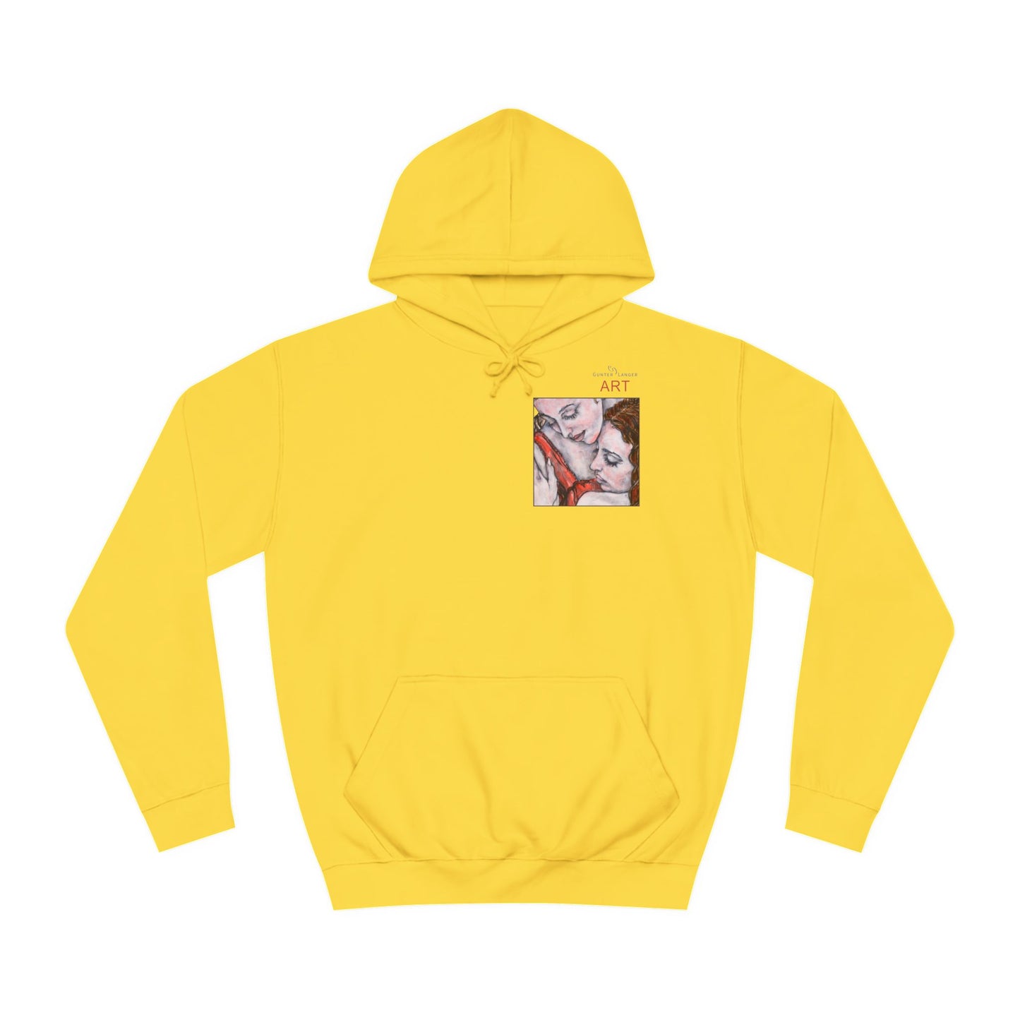 Unisex College Hoodie - Motiv: Front Bei dir & Rückseite Bei dir (gerahmt)