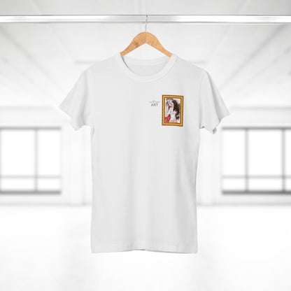 Single Jersey Women's T-shirt - hell - Motiv: Bei dir, H 11 cm