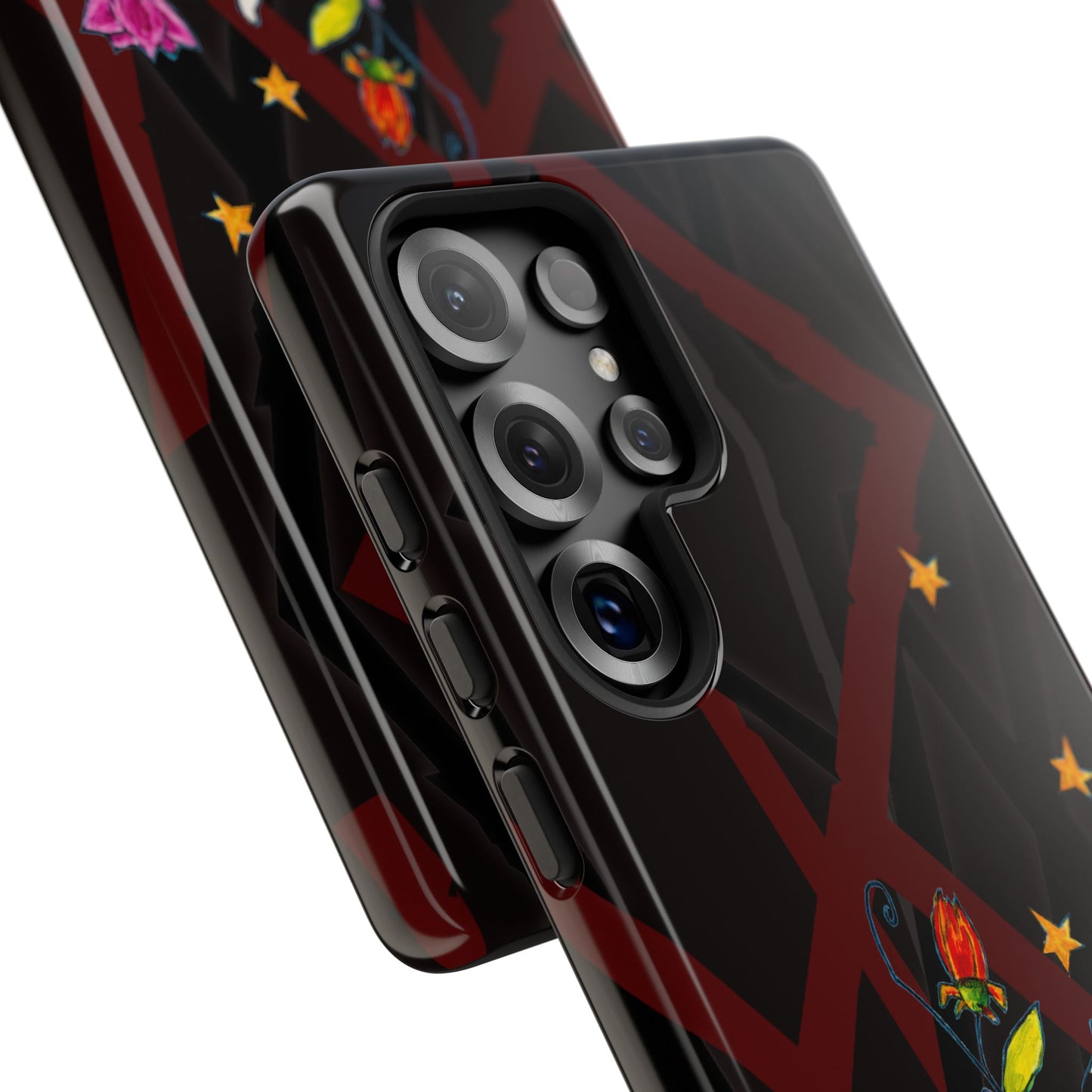 Tough Cases - Google Pixel - Samsung Galaxy - Motiv: Katze schwebt und Ranken, H 7,73 cm, Mikado3