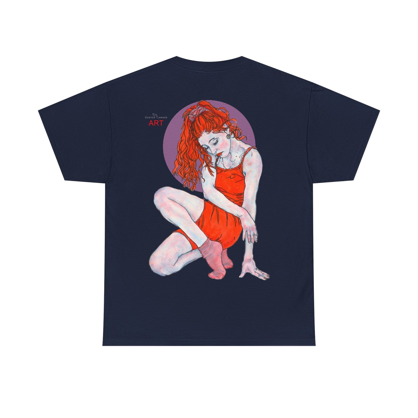 Unisex Heavy Cotton Tee - Motiv:  Front Julia, Ausschnitt & Rückseite Julia, H 49 cm, Aura, N-Label