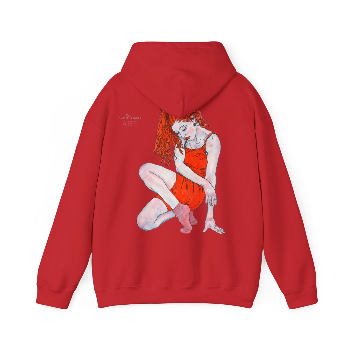 Unisex Heavy Blend™ Hooded Sweatshirt - Motiv: Front Julia (klein 16,5 cm) & Rückseite Julia, H 43 cm