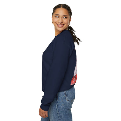 Unisex Heavy Blend™ Crewneck Sweatshirt - Motiv: Front Bei dir (Ausschnitt) & Rückseite Bei dir H 43 cm