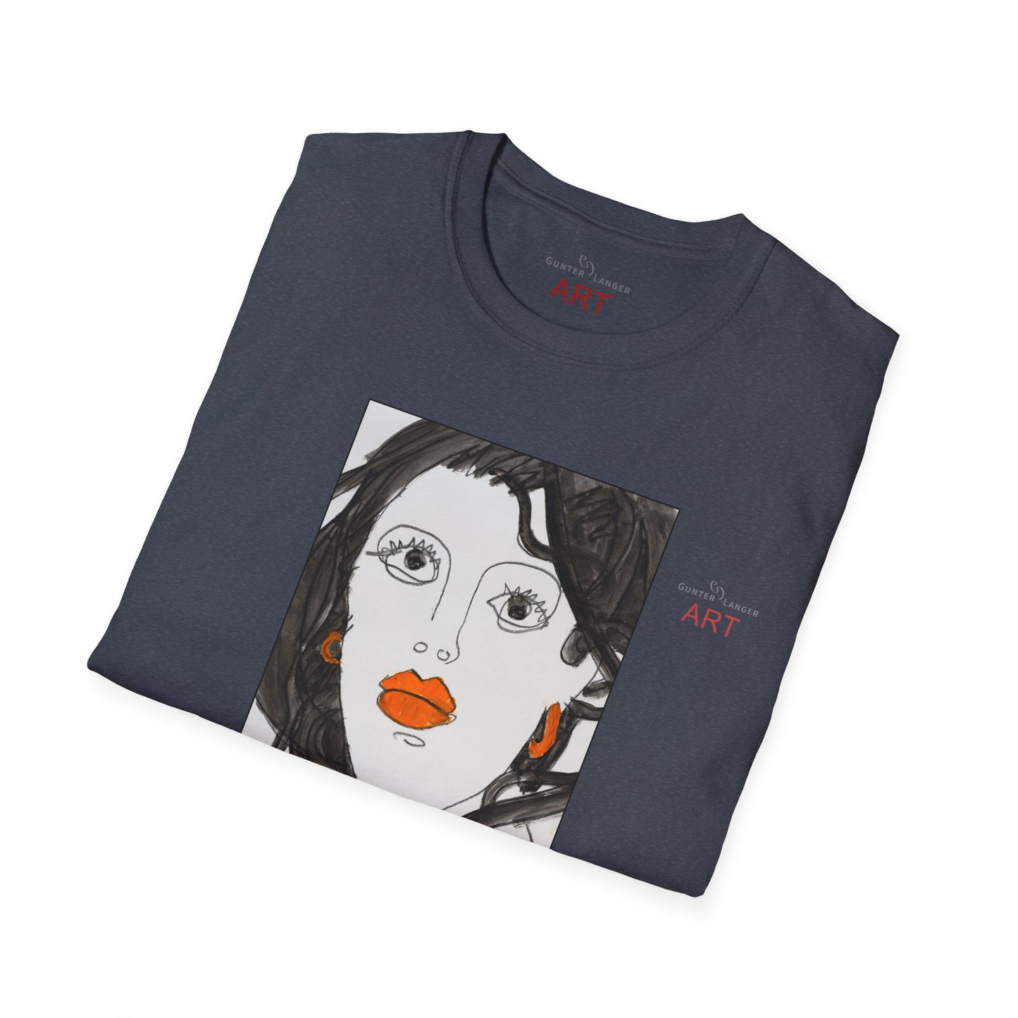 Unisex Softstyle T-Shirt - Motiv: Front & Rückseite Edda, 28,5 cm, Neck Label