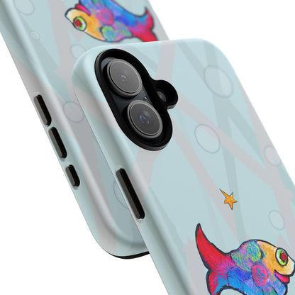 Tough Cases - iPhone - Motiv: "Fische", Mikado blau