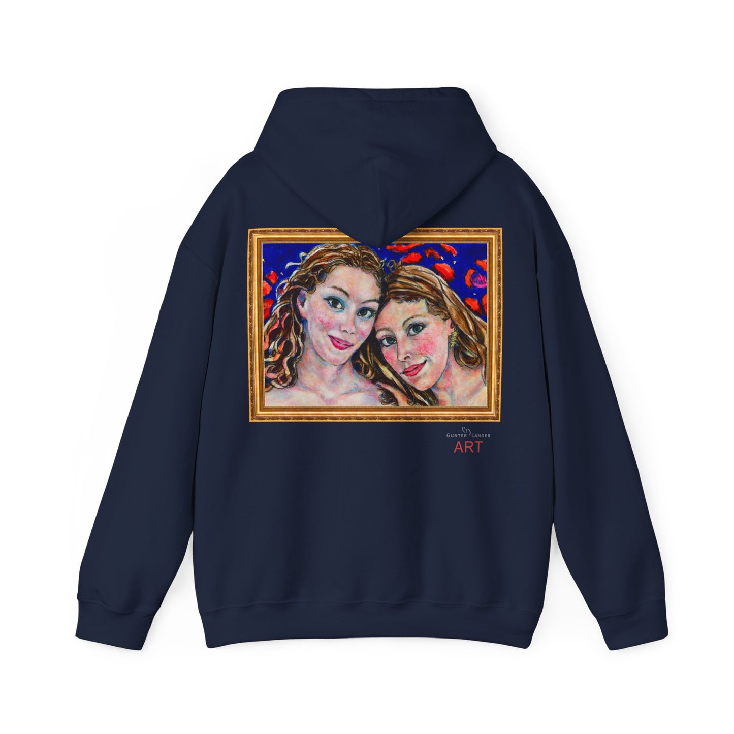 Unisex Heavy Blend™ Hooded Sweatshirt - Motiv: Frontseite Augen & Rückseite Freundinnen, (gerahmt, H 29 cm)