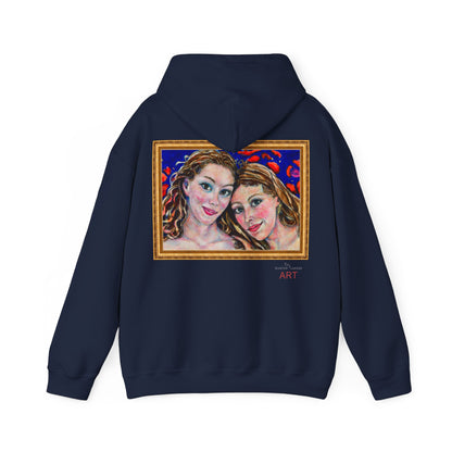 Unisex Heavy Blend™ Hooded Sweatshirt - Motiv: Frontseite Augen & Rückseite Freundinnen, (gerahmt, H 29 cm)