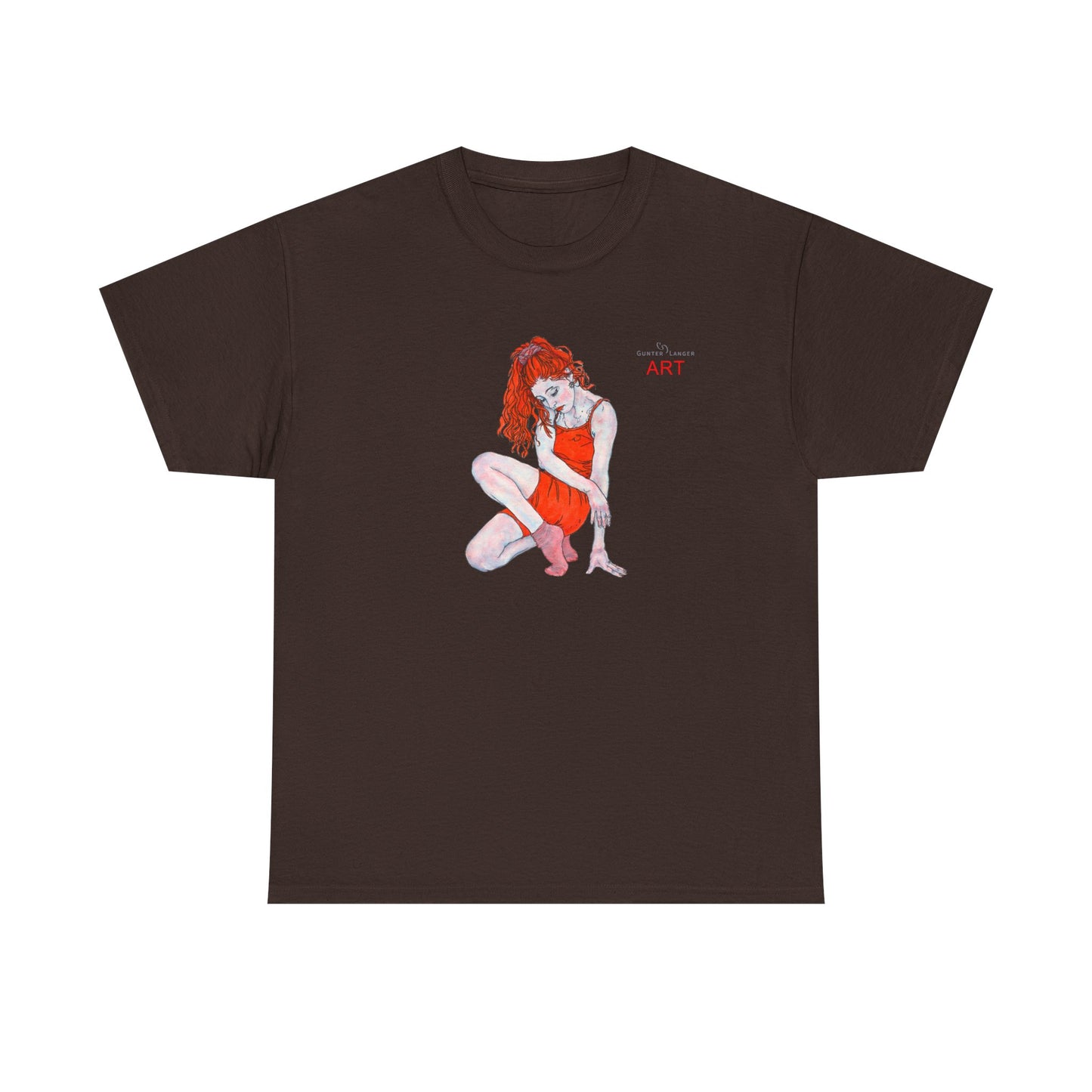 Unisex Heavy Cotton Tee - Motiv:  Front Julia, H25 cm & Rückseite Julia, H 49 cm