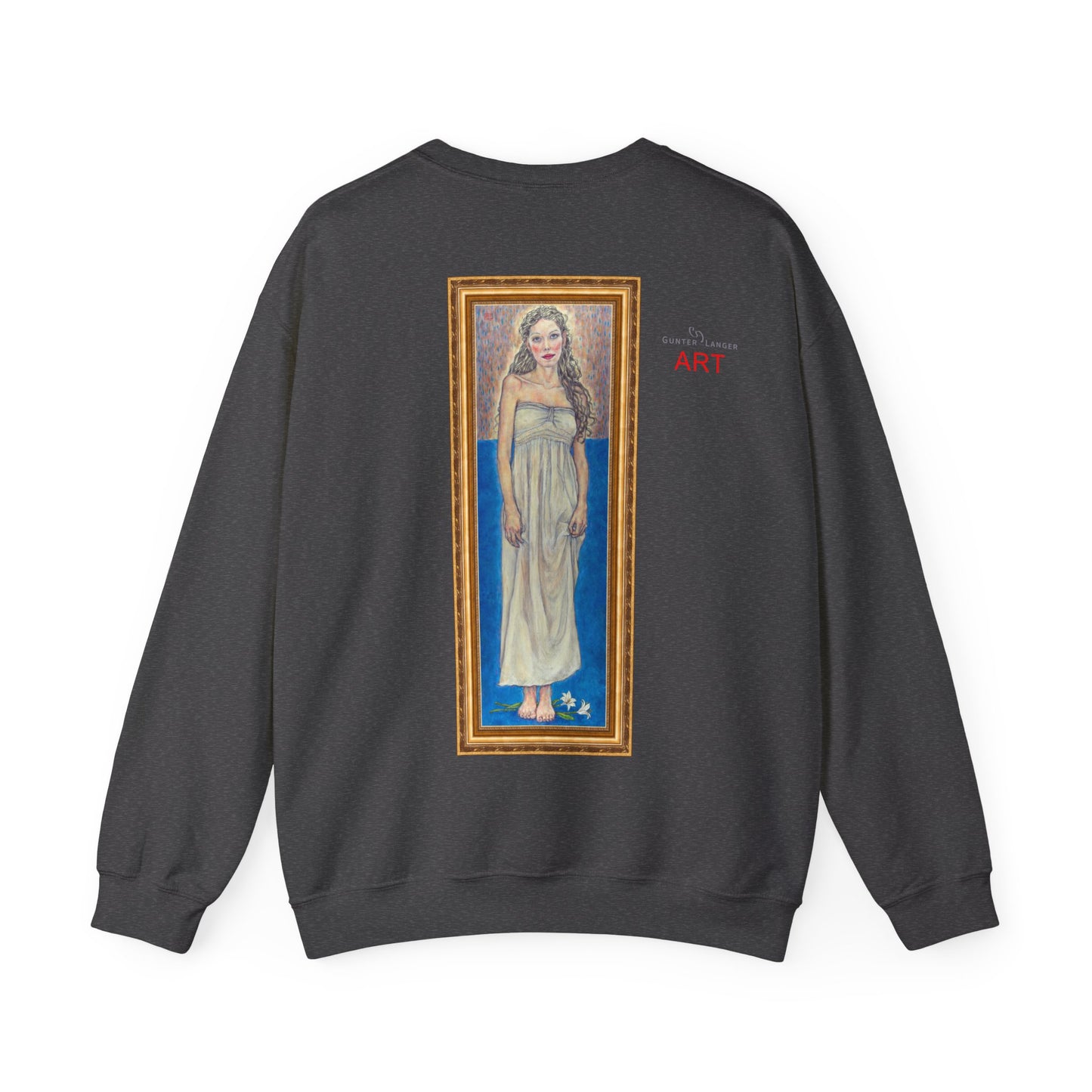Unisex Heavy Blend™ Crewneck Sweatshirt - Motiv:  Front Marie (halb, gerahmt) & Rückseite Marie (gerahmt)