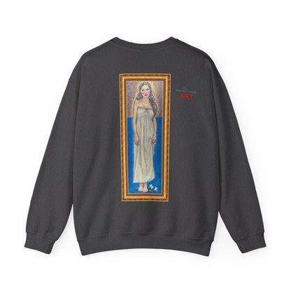 Unisex Heavy Blend™ Crewneck Sweatshirt - Motiv:  Front Marie (halb, gerahmt) & Rückseite Marie (gerahmt)