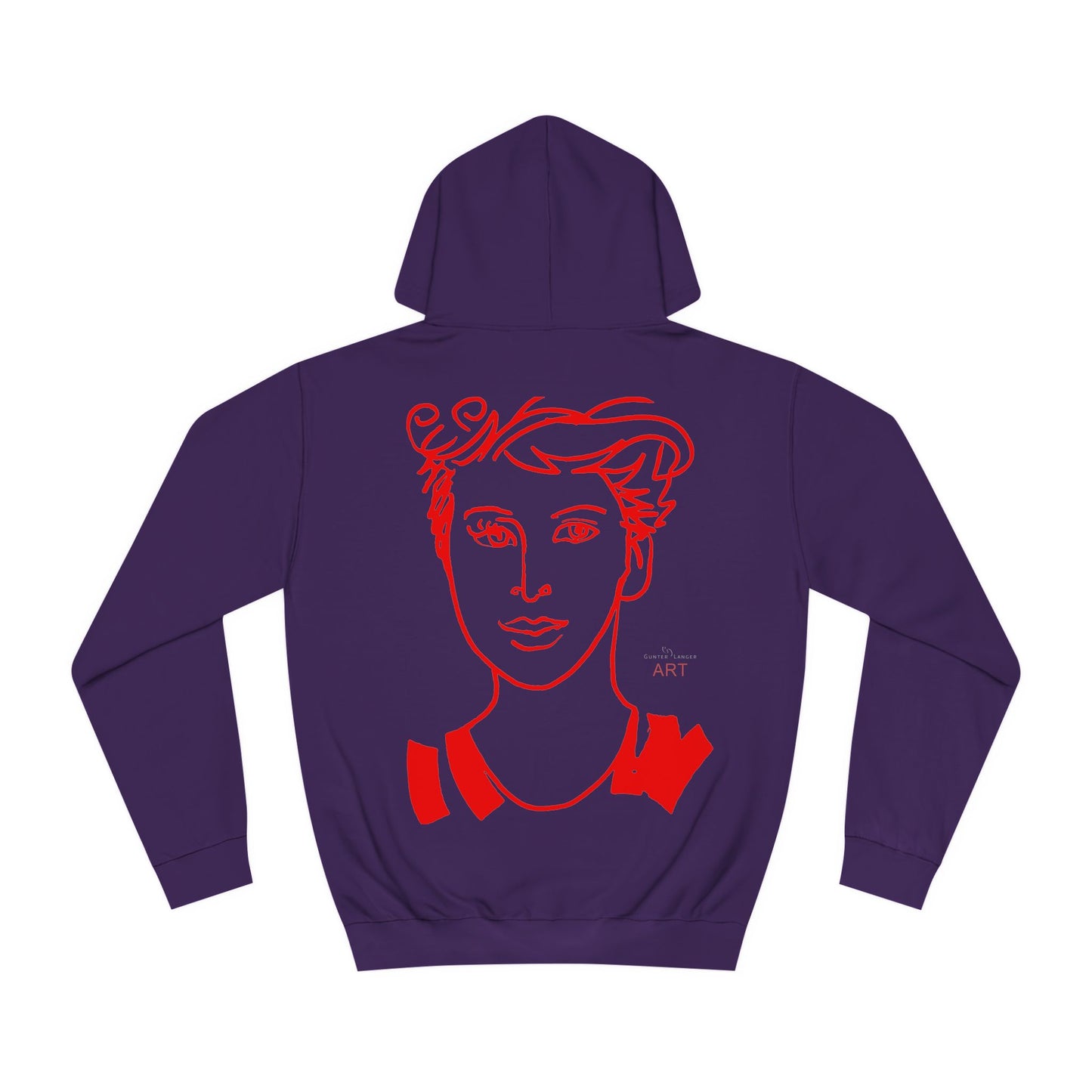 Unisex College Hoodie - Motiv: Front Logo & Rückseite Lars rot