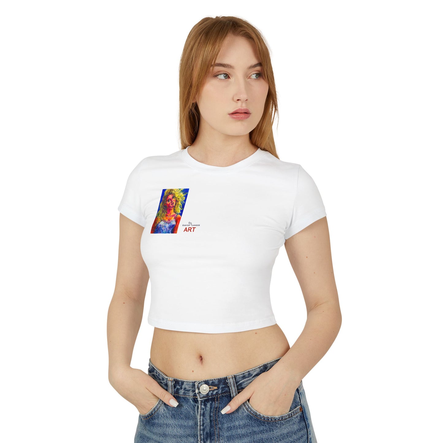 Women's Baby Tee - Motiv: Front Mascha, H36 cm & Rückseite Mascha, H 9,5 cm