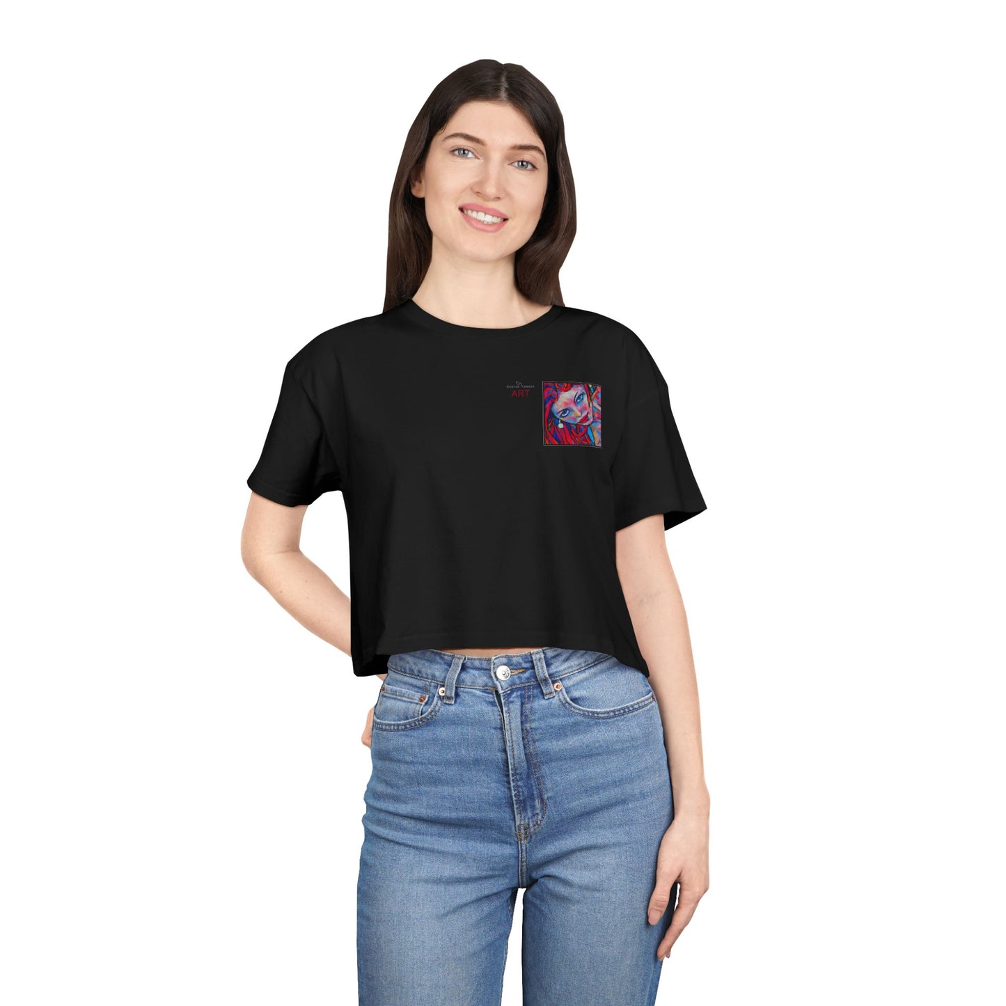 Women's Crop Tee  - Motiv: Valea, H 8 cm