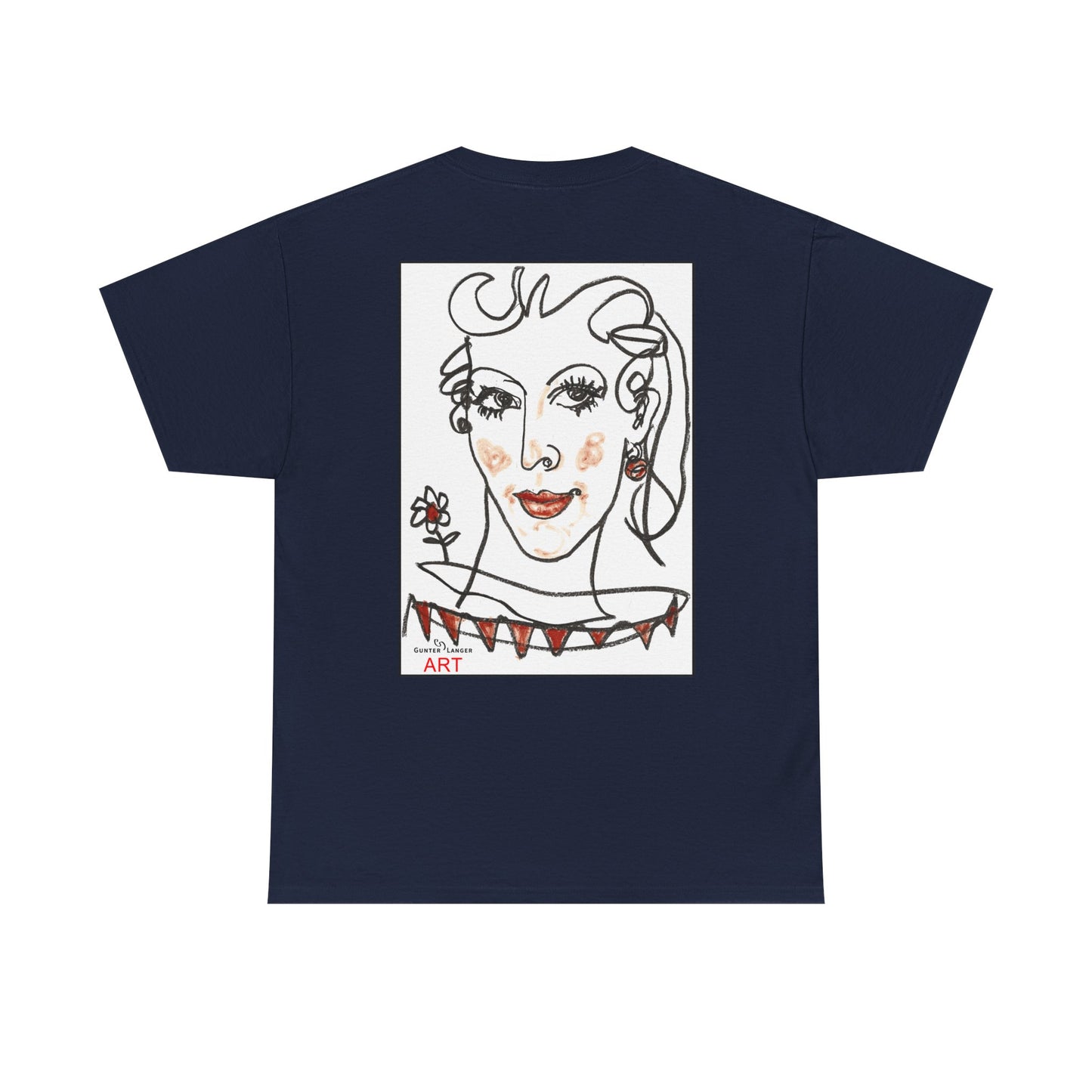 Unisex Heavy Cotton Tee - Motiv: Front Logo & Rückseite Lina, Neck Label