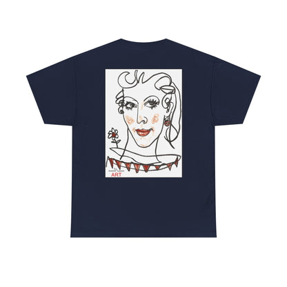 Unisex Heavy Cotton Tee - Motiv: Front Logo & Rückseite Lina, Neck Label