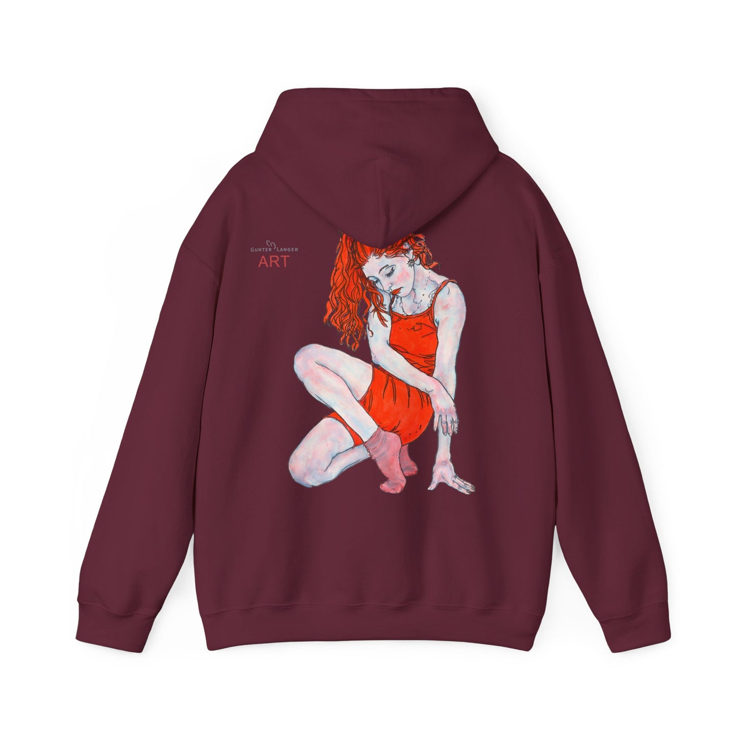 Unisex Heavy Blend™ Hooded Sweatshirt - Motiv: Front Julia (klein 16,5 cm) & Rückseite Julia, H 43 cm