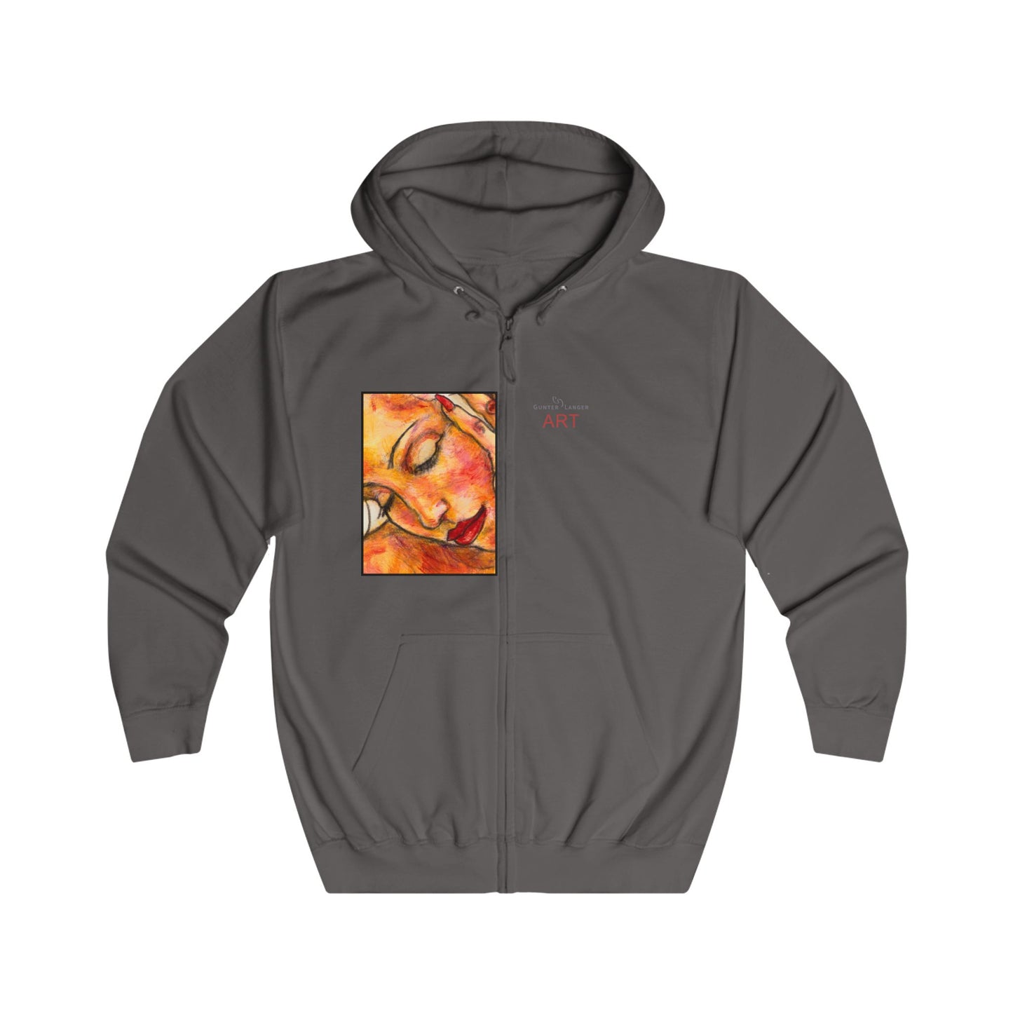 Unisex Full Zip Hoodie - Motiv: Front Eleni (Ausschnitt) & Rückseite Eleni