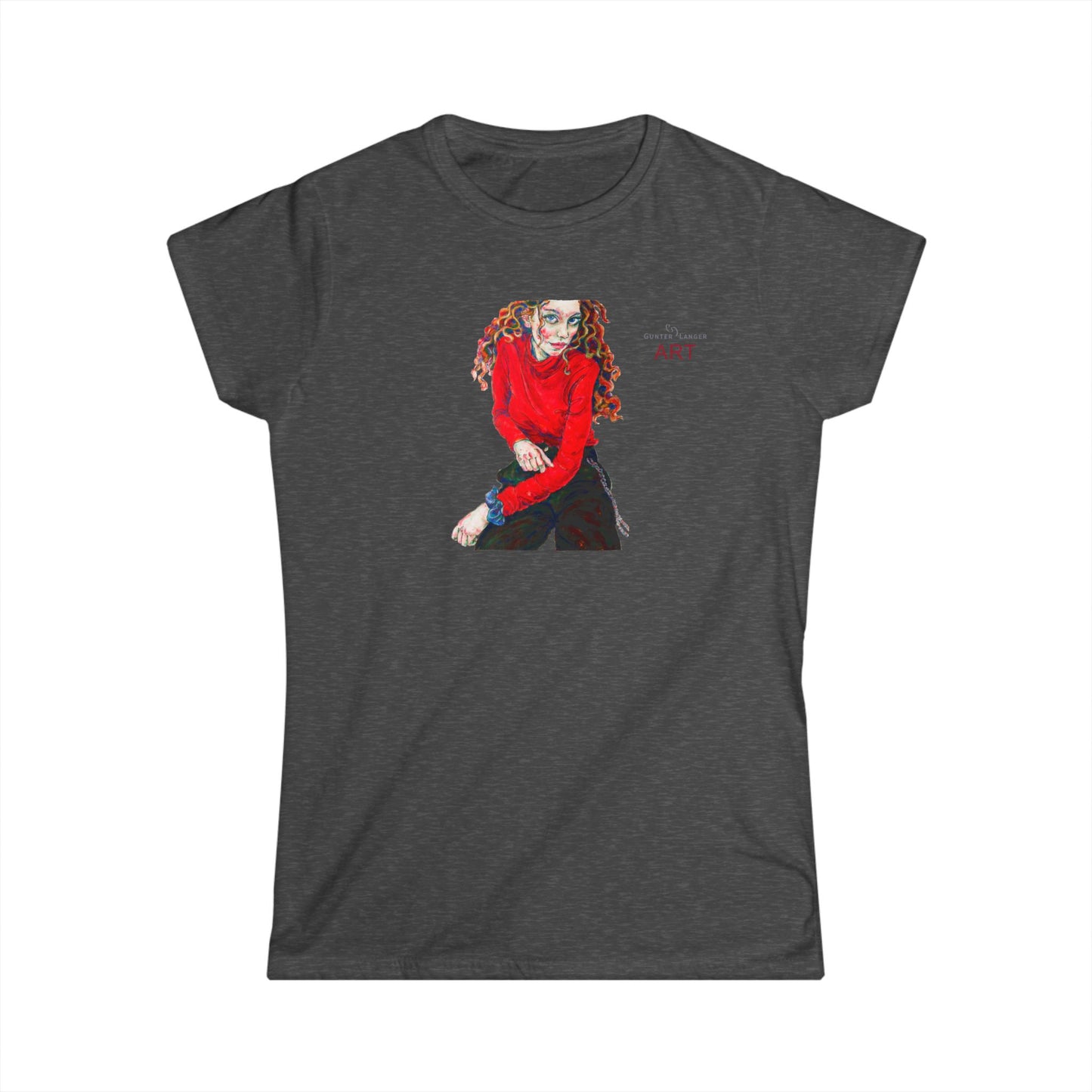 Women's Softstyle Tee - Motiv: Front Franciska H 20 cm & Rückseite Franciska H34,5 cm