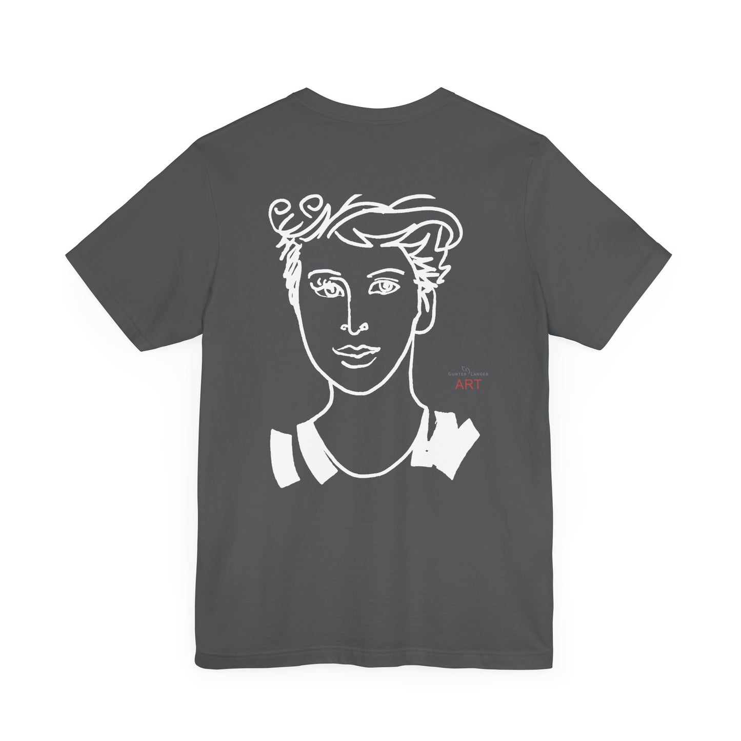 Unisex Jersey Short Sleeve Tee - Motiv: Front H 24,5 cm Lars.  & Rückseite Lars, H 38 cm (weiß)