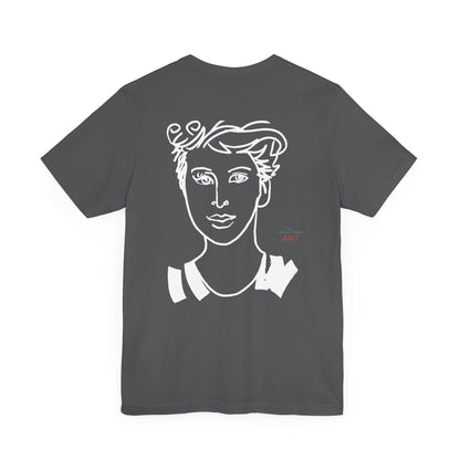 Unisex Jersey Short Sleeve Tee - Motiv: Front H 24,5 cm Lars.  & Rückseite Lars, H 38 cm (weiß)