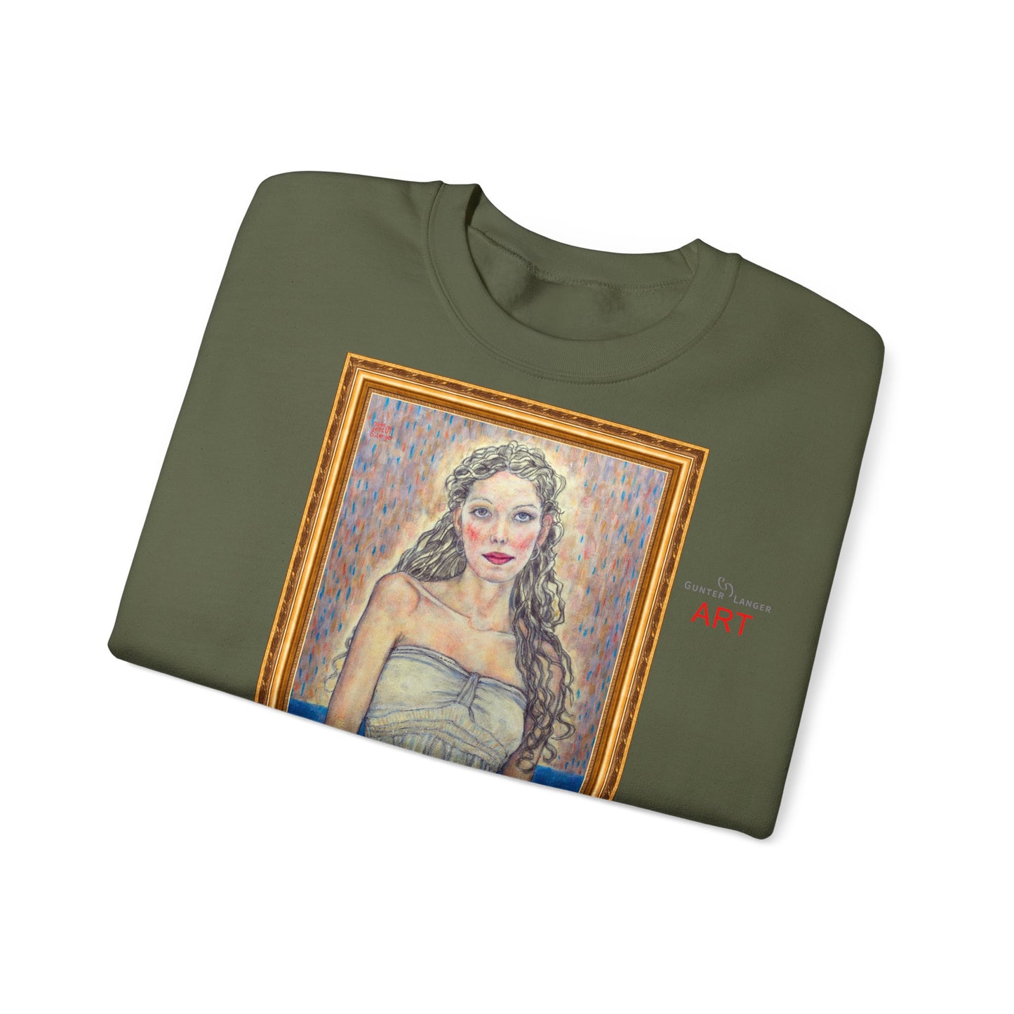 Unisex Heavy Blend™ Crewneck Sweatshirt - Motiv:  Front Marie (halb, gerahmt) & Rückseite Marie (gerahmt)
