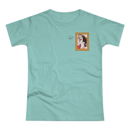 Single Jersey Women's T-shirt - hell - Motiv: Bei dir, H 11 cm