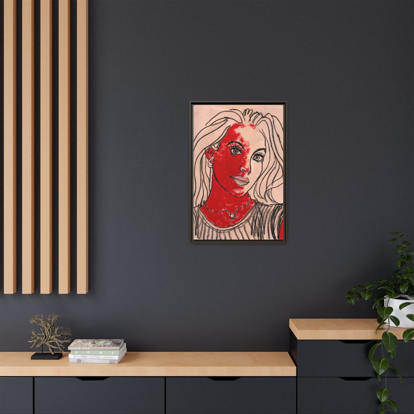 Matte Canvas, Framed (Multi-color) - Motiv: Christina, H 45,72 bis 76,20 cm