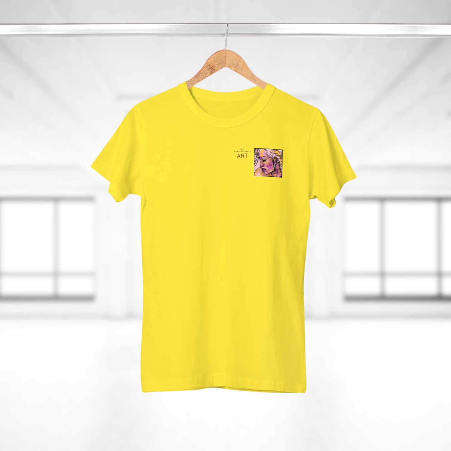 Single Jersey Women's T-shirt - hell - Motiv: Lilli, Ausschnitt, H 6,5 cm