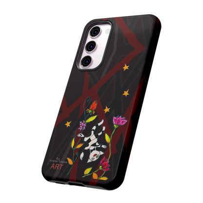 Tough Cases - Google Pixel - Samsung Galaxy - Motiv: Katze schwebt und Ranken, H 7,73 cm, Mikado3