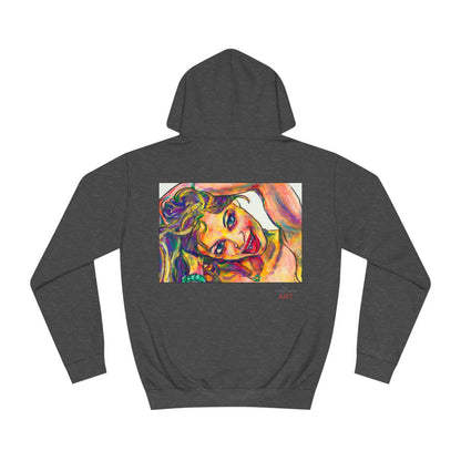 Unisex College Hoodie - Motiv: Frontseite Emma, H24 cm & Rückseite Emma, H28 cm