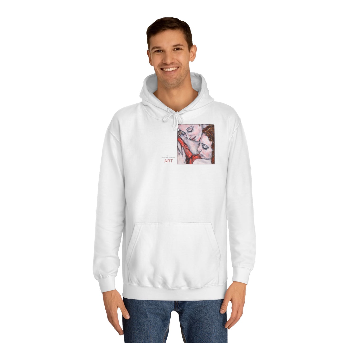 Unisex College Hoodie - Motiv: Front Bei dir & Rückseite Bei dir