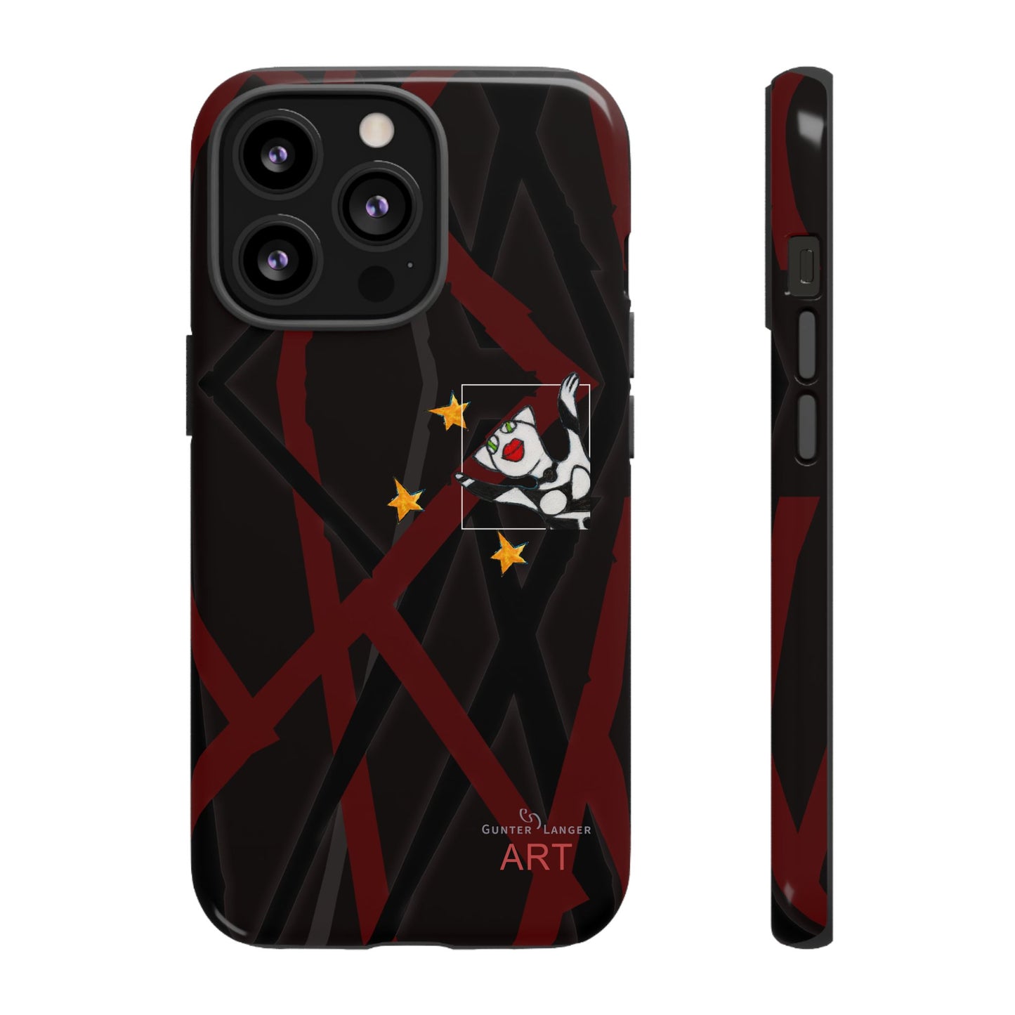 Tough Cases - iPhone - Motiv:  "Miau" klein H 8 cm, Sternenhimmel, Mikado3