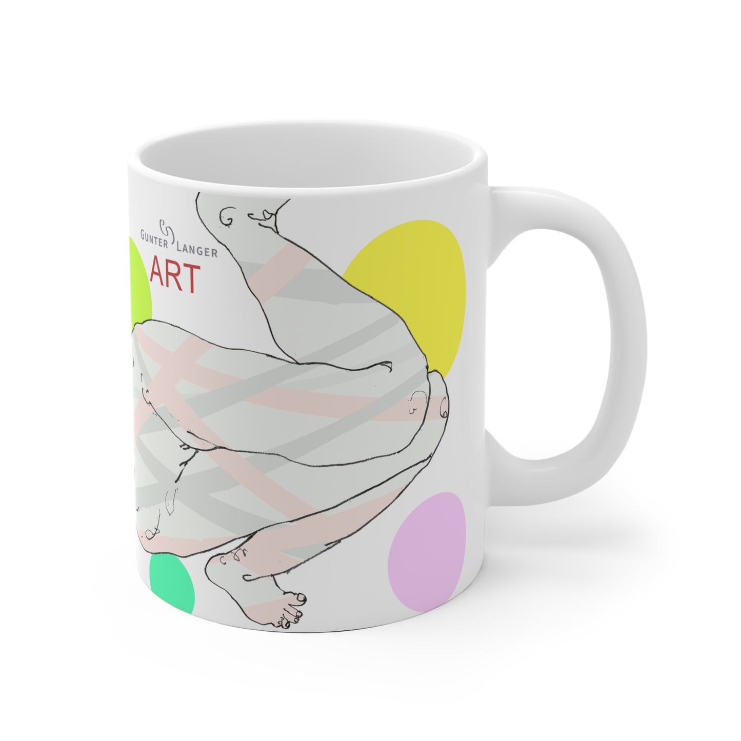 Ceramic Mug (EU) - Motiv: Leonie, Farbkreise, Mikado