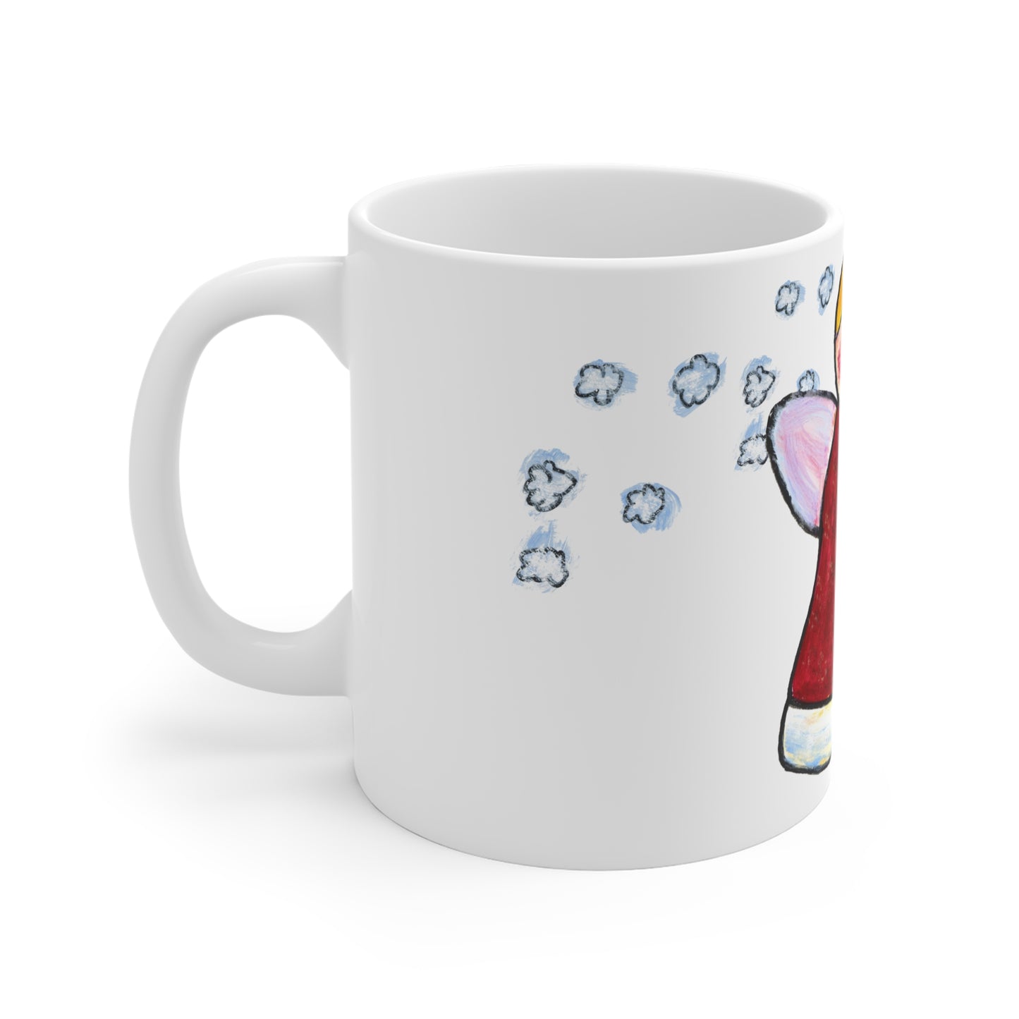 Ceramic Mug (EU) - Motiv: Engel 2, Schneeflocken