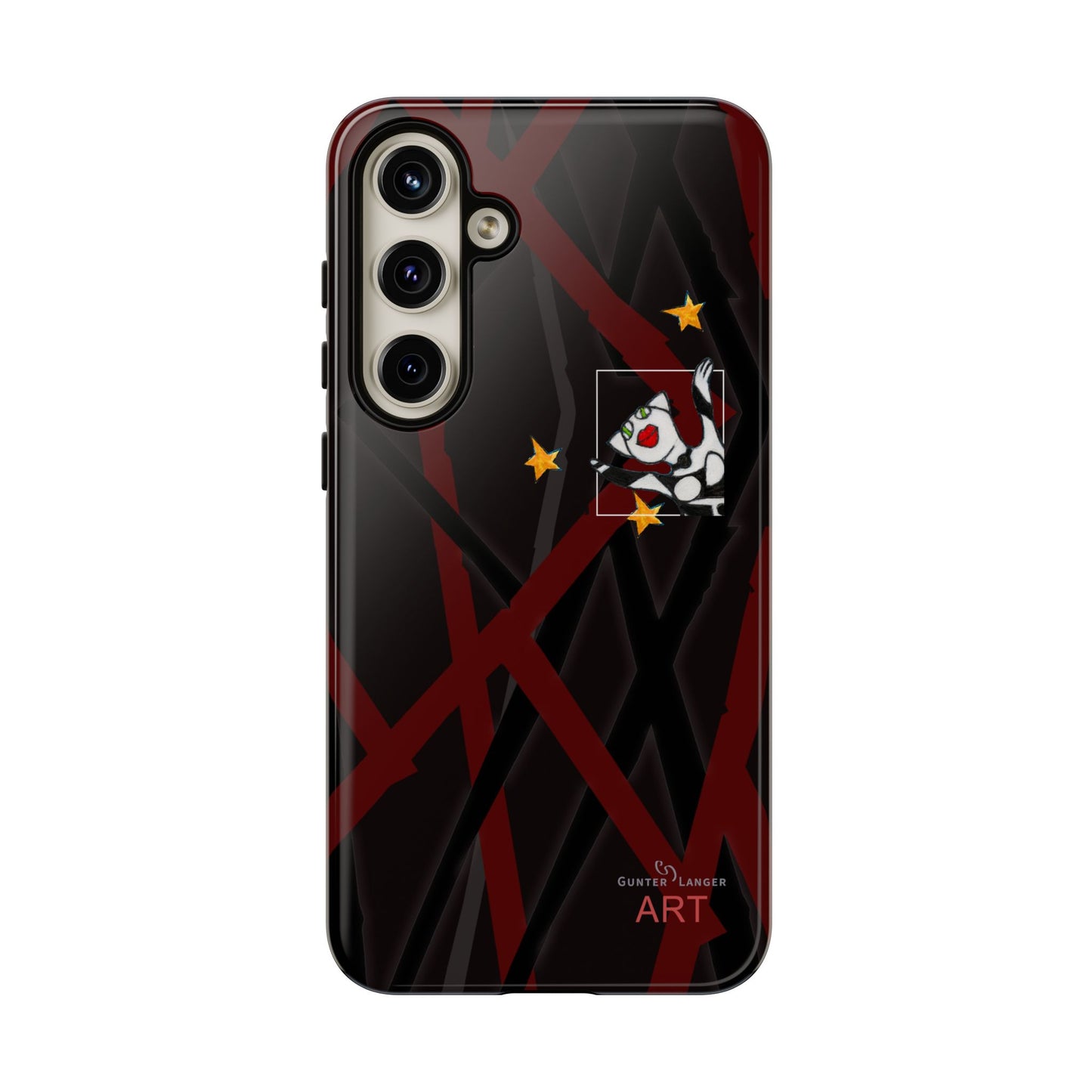 Tough Cases - Google Pixel - Samsung Galaxy - Motiv:  "Miau" klein H 8 cm, Sternenhimmel, Mikado3